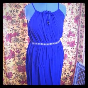 Blue floor length dress